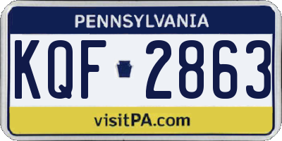 PA license plate KQF2863