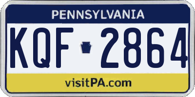 PA license plate KQF2864