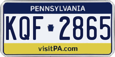 PA license plate KQF2865