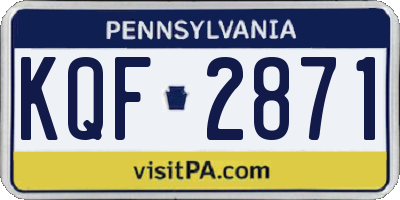 PA license plate KQF2871