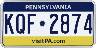 PA license plate KQF2874