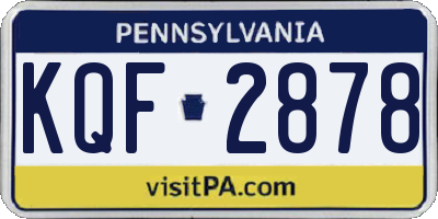 PA license plate KQF2878