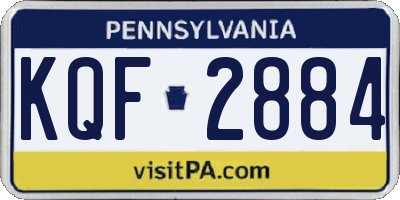 PA license plate KQF2884
