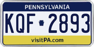 PA license plate KQF2893