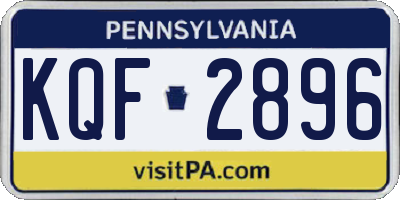 PA license plate KQF2896