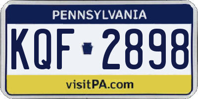 PA license plate KQF2898