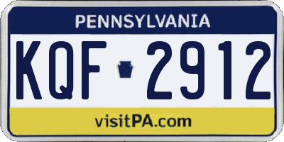 PA license plate KQF2912