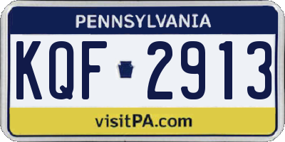 PA license plate KQF2913