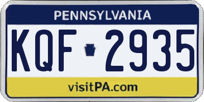 PA license plate KQF2935