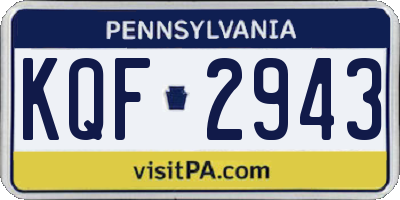 PA license plate KQF2943