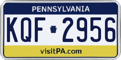 PA license plate KQF2956