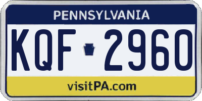PA license plate KQF2960