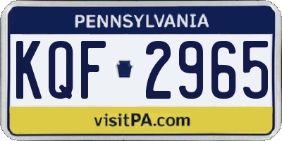 PA license plate KQF2965