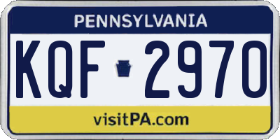 PA license plate KQF2970