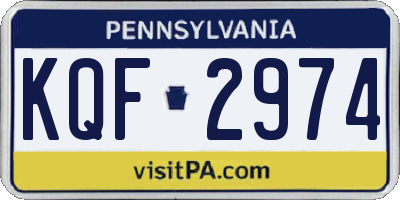 PA license plate KQF2974