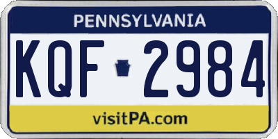 PA license plate KQF2984