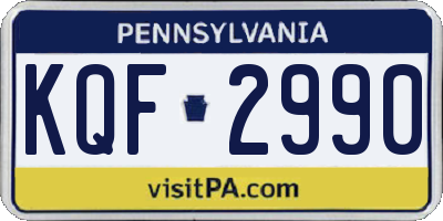 PA license plate KQF2990