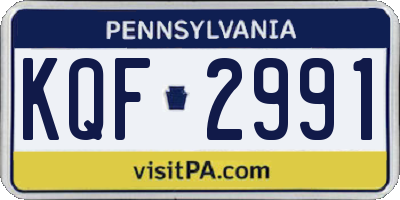 PA license plate KQF2991