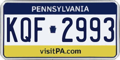 PA license plate KQF2993