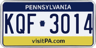 PA license plate KQF3014