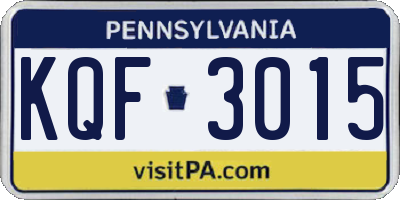 PA license plate KQF3015