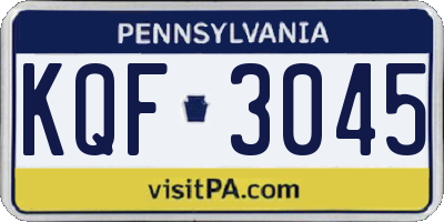 PA license plate KQF3045