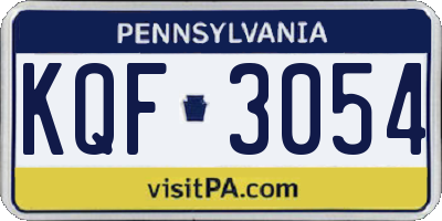 PA license plate KQF3054