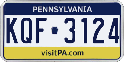 PA license plate KQF3124