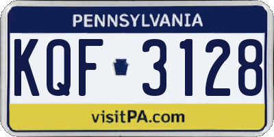 PA license plate KQF3128