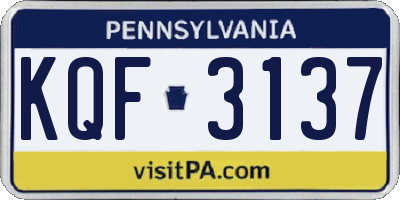 PA license plate KQF3137