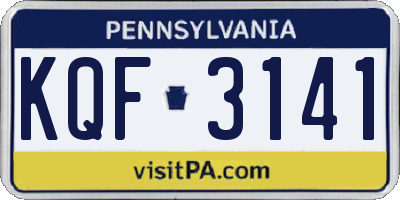 PA license plate KQF3141