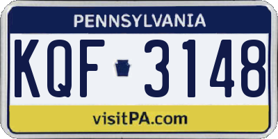 PA license plate KQF3148