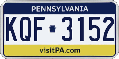 PA license plate KQF3152