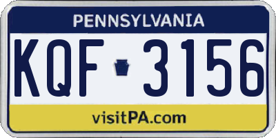 PA license plate KQF3156