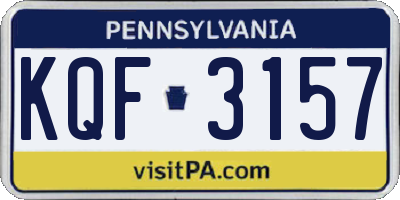 PA license plate KQF3157