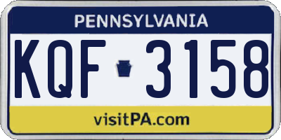 PA license plate KQF3158