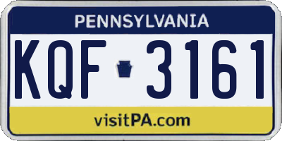 PA license plate KQF3161