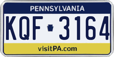 PA license plate KQF3164