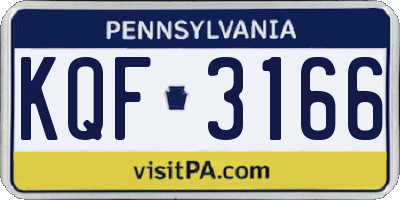 PA license plate KQF3166