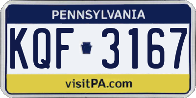 PA license plate KQF3167