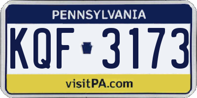 PA license plate KQF3173