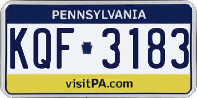 PA license plate KQF3183