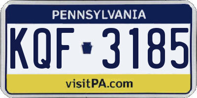 PA license plate KQF3185
