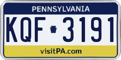 PA license plate KQF3191