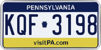 PA license plate KQF3198