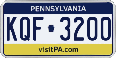 PA license plate KQF3200
