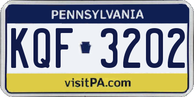 PA license plate KQF3202
