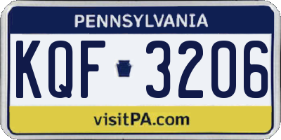 PA license plate KQF3206