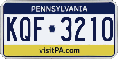 PA license plate KQF3210