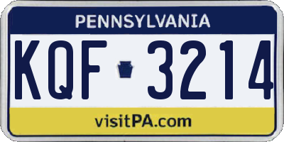 PA license plate KQF3214